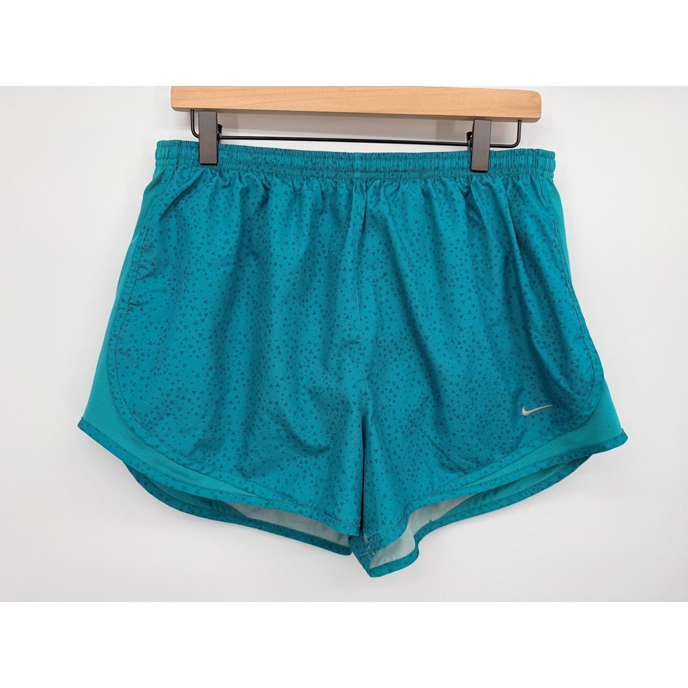 Nike Running Shorts Womens XL Teal Good Dri-FIT Geometric 630883-383